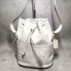 old coach オールドコーチ ショルダーバッグ 巾着型 レザー ホワイト