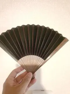希少】金絲楠木 折りたたみ扇子 16cm 木製扇子 和装小物 茶道 陰沈鳳尾 