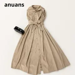 ánuans ウィンドペンチェック ラップ風ワンピース 白 F アシンメトリー 