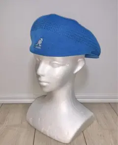 M 美品 KANGOL ハンチングキャップ カンゴール ベレー帽 ブルー 青 Ｍ