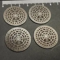 【4個セット】1:24 ミニチュア 雨水マンホール