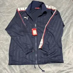 PUMA ストライプジャージ S-M ネイビー