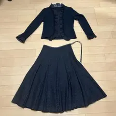 【はな様専用】PLAY! ネイビー ドット柄 ジャケット スカート セット