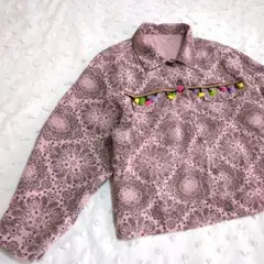 新品未使用　ペイズリー柄ピンクシャツ 長袖　ジャケット　ジャンバー　大きめ　XL
