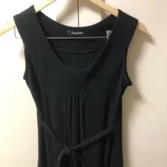 エンジェリーベ　マタニティ　ブラックノースリーブワンピース　フリーサイズ