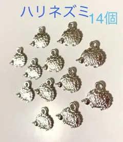 87 ハリネズミチャーム　シルバー14個
