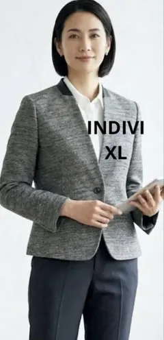 大きいサイズ◆美品◆インディヴィ　ノーカラージャケット　テーパードパンツ　42 2026年最新】INDIVI レディース ノーカラージャケットの人気アイテム
