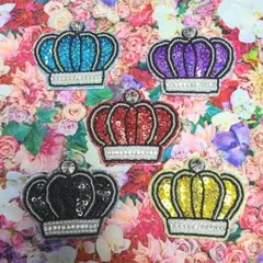 王冠 クラウン ビーズ刺繍 ブローチ 5点セット