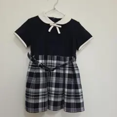 KUMIKYOKU 半袖ワンピース M110~120サイズ ネイビー