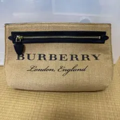 BURBERRY ロゴ入り ジュートポーチ