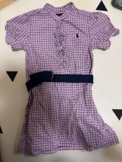 Ralph Lauren 半袖ワンピース 5歳ピンク系チェック