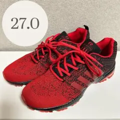 【美品】スニーカー 軽量 厚底 メッシュ 赤 黒 スポーツ 通学 通勤 派手