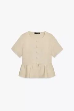 ZARA ペプラム ショートスリーブ ニットジャケット