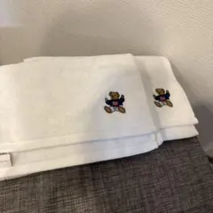 【1枚価格】ポロベア　フェイスタオル　白