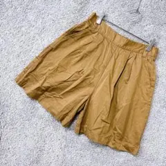 6098 ニコアンド ハーフパンツ Ｌ ブラウン 綿100% ウエストゴムのサムネイル