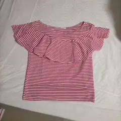 ★美品★RETRO GIRL フリル付きストライプTシャツ