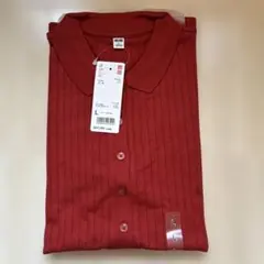 新品UNIQLO リブポロシャツ　レッド Lサイズのサムネイル