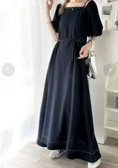 【美品】Classical Elf 2wayパフスリーブロングワンピース XL