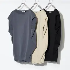 【美品】UNIQLO ＊U ブラック Ｌ　ノースリーブ トップス ベスト