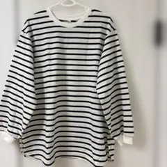 GU ストライプ 長袖Tシャツ XL