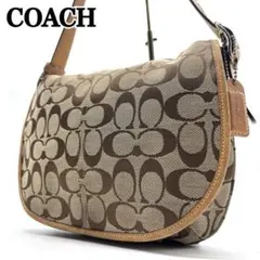 美品】COACH 15068 ハーフムーン シグネチャー ショルダーバッグ