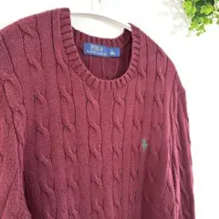 ★訳あり★Polo Ralph Lauren ★ケーブルニットセータS茶
