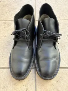 クラークス★デザートブーツ★ブラックレザー★25.5/UK7.5★Clarks