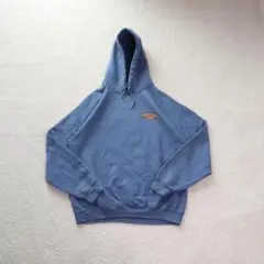 GILDAN スウェットパーカー 青系 M 古着 裏起毛 ビックプリント