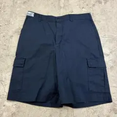 Aramark　ワークショーツ　W36　ネイビー　古着　ショートパンツのサムネイル