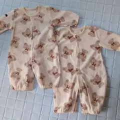 クマ柄ロンパース 50-60cm 2点セット