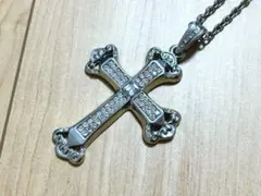 キラキラビジュー♡BIG♡十字架クロス型ペンダント♡ネックレス♡シルバー
