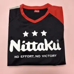 Nittaku 長袖Tシャツ 黒 赤 Sサイズ