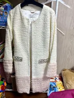 Rady ノーカラージャケット ホワイト/ピンク