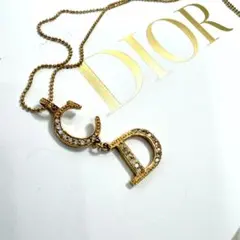 美品✨Dior ディオール ネックレス CDロゴ ラインストーン ゴールド
