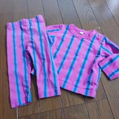ストライプデザイン ベビー服セットアップ　70サイズ