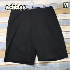 アディダス ハーフパンツ メンズ 黒 スリーストライプ ロゴ【う535】