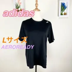 z534 adidas AEROREADY 半袖Tシャツ Lサイズ 黒　スポーツ