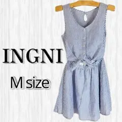 INGNI 前結びストライプドッキングワンピース Mサイズ