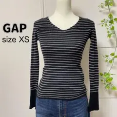 GAP ギャップ イタリアンメリノウール ボーダー ニット 長袖 XSサイズ