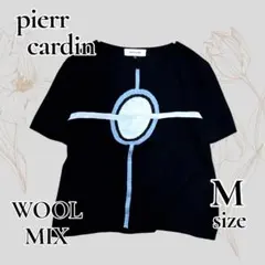 ピエールカルダン 美品 半袖ニット 黒 ウールミックス 薄手ニット インナーのサムネイル