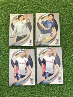 サッカー日本代表カード　野澤大志ブランドン・長友佑都・佐藤龍之介