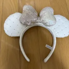 ミニー　ホワイト　カチューシャ　キルティング