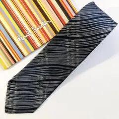 ポールスミス・アクセサリーズ ネクタイ ストライプ柄 ネイビー