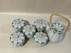 【新品未使用品】木箱入り有田焼　特撰　御茶器揃い　急須と蓋付き湯呑茶碗5個セット