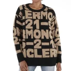 未使用に近い MONCLER 総柄ロゴ ニット アルパカ オーバーサイズ