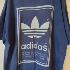 ​【USA製】90s アディダス トレフォイルロゴ M 紺 ビッグロゴ