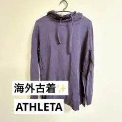 パープル フード付き 長袖パーカー ATHLETA