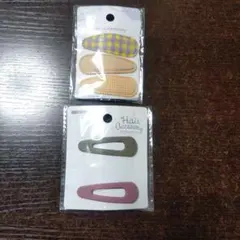 헤어핀 5종 세트, 플래드 패턴, 매트 컬러