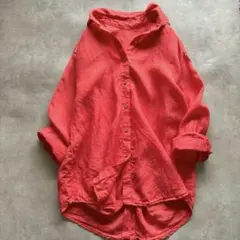 ラウンジドレス LOUNGEDRESS リネン バックタイシャツ オレンジレッドのサムネイル
