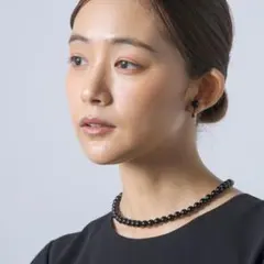【喪服・礼服】≪マグネット式≫オニキス一連ネックレス 8mm玉　39cmのサムネイル